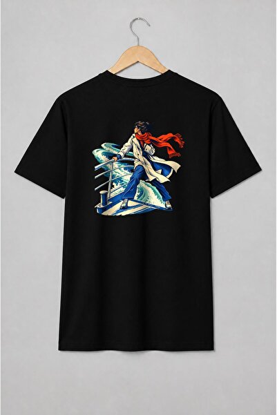 Generic Brand Tricou unisex cu Femeie pe vapor cu eșarfă roșie stil vintage