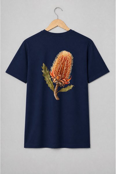 Generic Brand Tricou unisex cu Floare Banksia ilustrație botanică