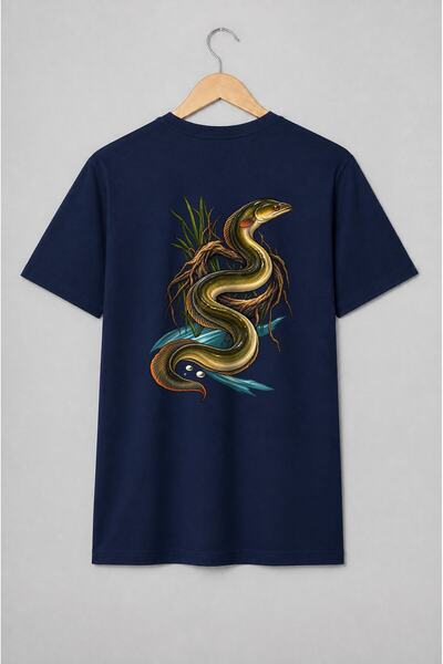 Generic Brand Tricou unisex cu Anghilă ilustrată pentru pescari