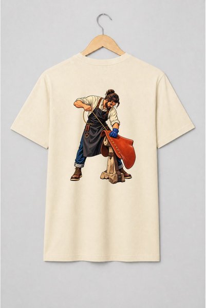 Generic Brand Tricou unisex cu Meșter pielar la lucru stil vintage