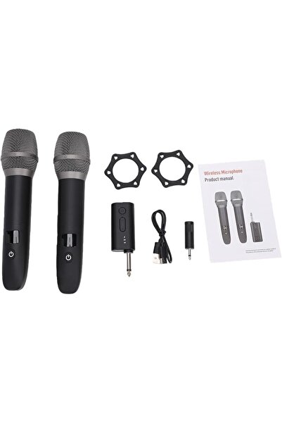 GENERAL POENVFPO Wireless Microphone, 2.4GHz 450mAh Rechargeable Portable Cor...