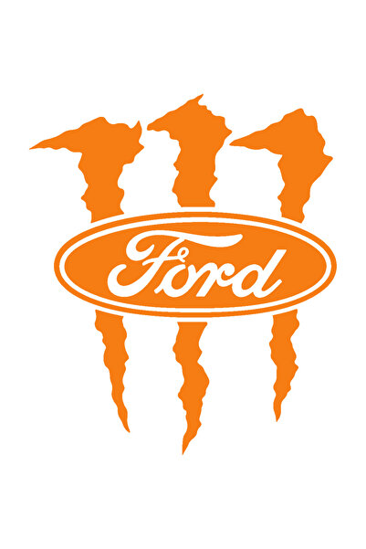 Oracal Autocolant Ford Monster – Logo Ford cu gheare – 15cm, Portocaliu