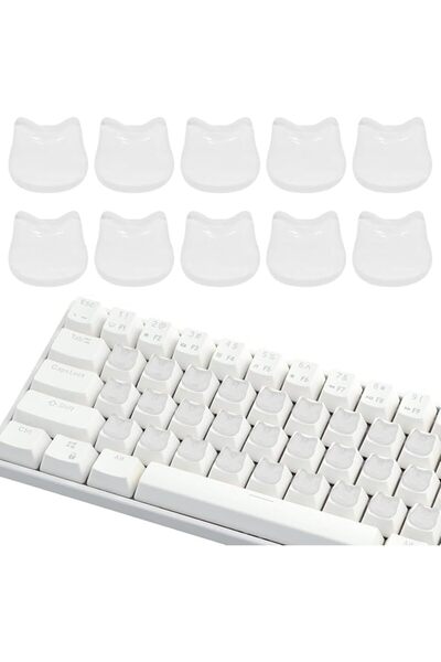 TERRIFI Keyboard Bubbles for Long Nails and 80Pcs Cat Glass Raised Keycaps fo...