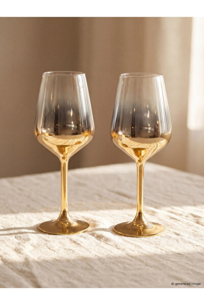LC Waikiki Rmz Gi̇yi̇m Farkiyla Footed Glass Cup Set of 2 350 ml