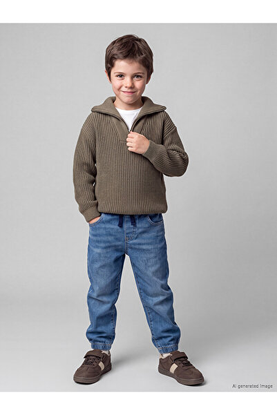 LC Waikiki NEVAVM Farkıyla LCW Kids Indigo Denim ذو خصر عادي ومرن للأولاد