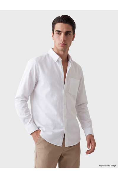 LC Waikiki Rmz Gi̇yi̇m Farkiyla Standard Fit Oxford Men's Shirt