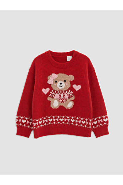 LC Waikiki Rmz Gi̇yi̇m Farkiyla Embroidered Girls' Knitwear Sweater