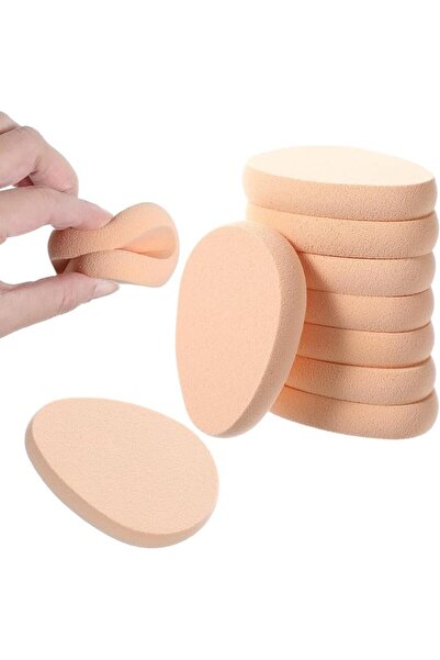 TERRIFI 8Pcs Makeup Sponge, Oval Puff Flat Cushion Foundation Puff Beige Smoo...