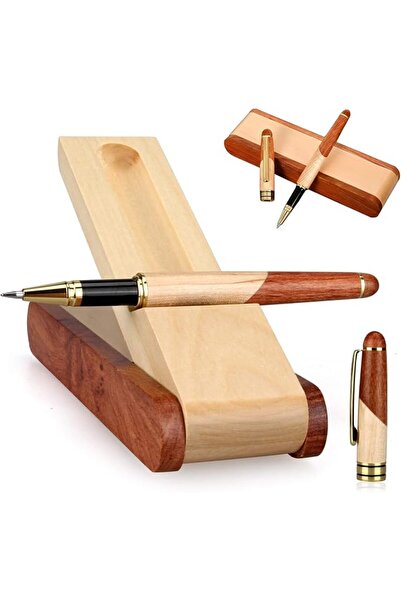 Generic Luxury Elegance Premium Wooden Ballpoint Pen Set, Dual-Tone Maple and...
