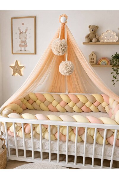 ısıklıtoplarrengarenk 240 سم 4 حماية للسرير منسوجة يدويًا