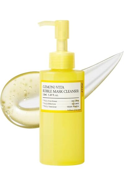 FULLY Lemon Vita Bubble Mask Cleanser, Self-Bubbling Gel-to-Foam Face Wash, V...