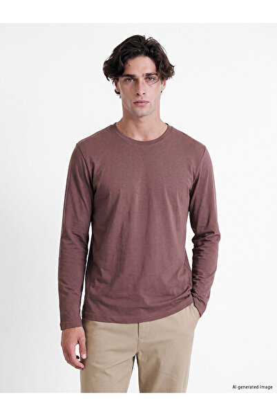 LC Waikiki I Zero Roba Collar Long Sleeve Combed Cotton Men's T-Shirt from Fr...