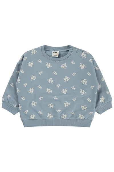 LC Waikiki I Baby Floral Print Classic 6-18 Months Sweatshirt - Blue from Fre...