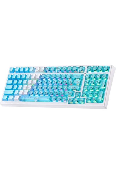 GENERAL X98 Ultra Wireless Mechanical Keyboard,12000mAh Gaming Keyboard,Blue