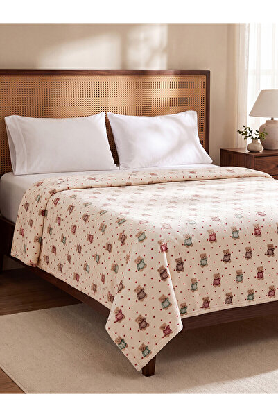 LC Waikiki Alita City Lcw Home Mixed Plush Patterned Double Blanket with a Di...
