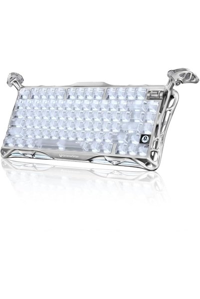 Gravastar Mercury K1 Pro Premium Mechanical Gaming Keyboard, Ghost Silver