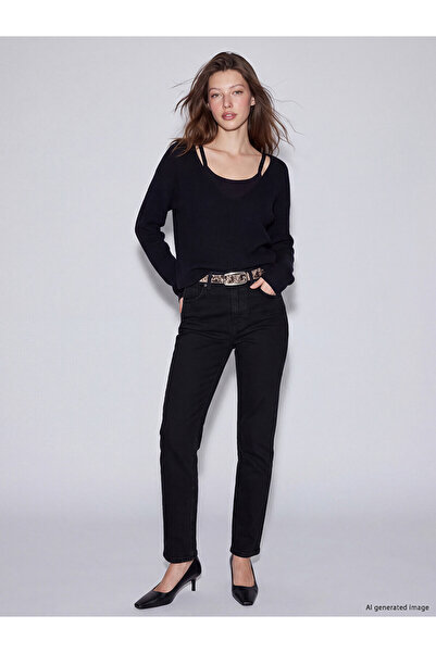 LC Waikiki Alita City Farkıyla Lcw Jeans Black Denim Straight Skinny & Slim H...
