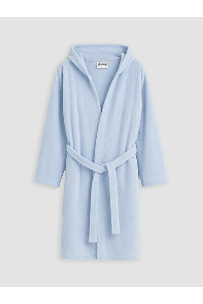 LC Waikiki Two Mt Shop Quality Lcw Home Blue Plain Children's Bathrobe
