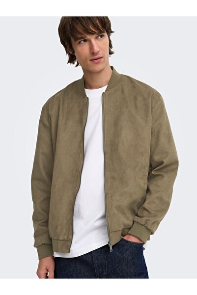 Only & Sons ONSLUCAS FAKE SUEDE BOMBER OTW NOOS Teak