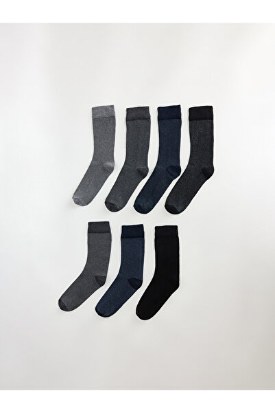 LC Waikiki Rmz Gi̇yi̇m Farkiyla Embroidered Men's Socks 7-Piece Pack