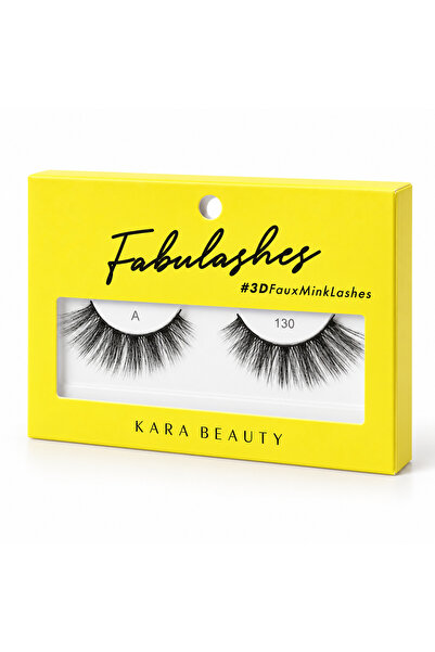 Kara Beauty رموش صناعية ثلاثية الأبعاد من فابولاشيز A130 - مظهر كثيف متعدد الطبقات، زوج واحد