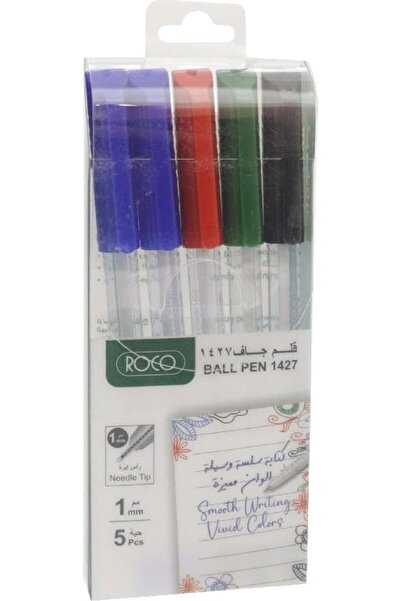 Roco طقم أقلام حبر جاف 1427 بسمك 1 مم، 5 قطع، متنوعة الألوان