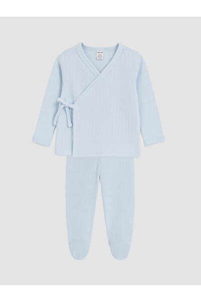 LC Waikiki Nevavm Farkıyla Lcw Baby Blue Double-Breasted Collar Baby Girl Set