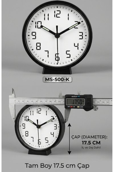 Nurtakı Analog Sessiz 17.5 cm Masa ve Duvar saati