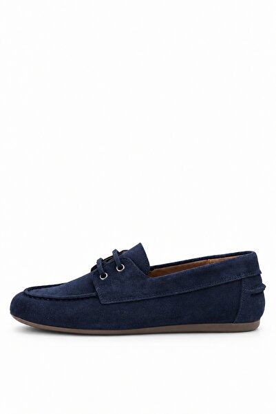 5in1Canpolat Μοκασίνι με κορδόνια Navy Blue Suede 24325