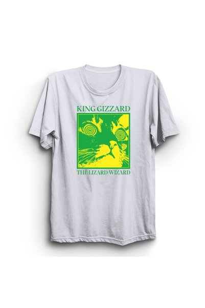 The Fame King Gizzard & the Lizard Wizard, Cat, Rock Metal Music Printed, Unisex White 100% Cotton T-Shirt