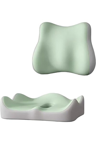 Generic Large Memory Foam Seat Cushion & Lumbar Support Pillow Set – Ergonomi...