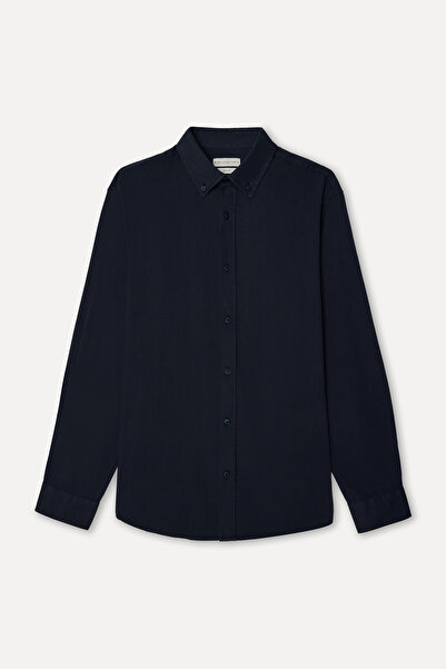 Mudo Men's Navy Blue Regular Fit Long Sleeve Shirt