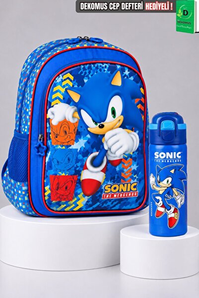 Sonic X Dekomus Licensed Large Size School Bag and 600 ml Dual Function Lid S...