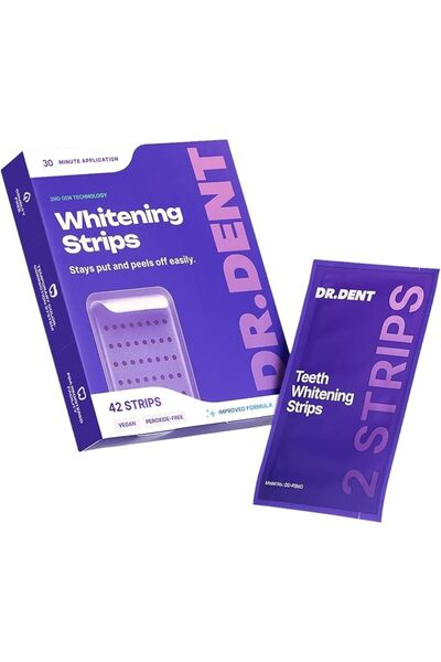DrDent Purple Teeth Whitening Strips 21 Treatments - Safe for Enamel - Non Se...