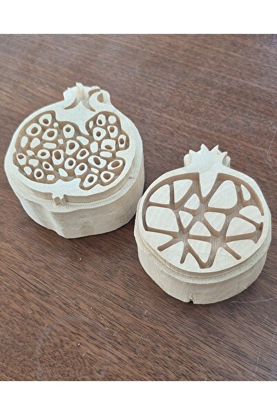 Lonicera Maison Tekstil Nar Motifi Ahşap Baskı Kalıbı 2li Set Desen No.:1&2 (...