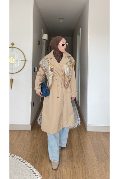 NİLNUR MODA معطف نسائي مبطن بأزرار من الموسم الجديد