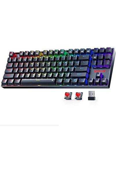 REDRAGON Wireless Gaming Keyboard, BT/2.4Ghz Tri-Mode Mechanical Keyboard, bu...