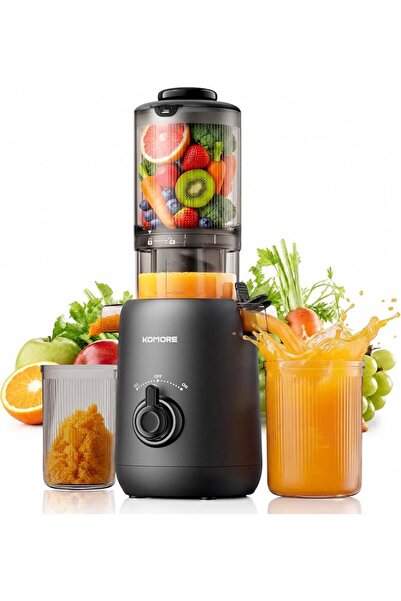 komoreby Cold Press Juicer Machines, 110MM Chute, Whole Fruit Juicer, Black