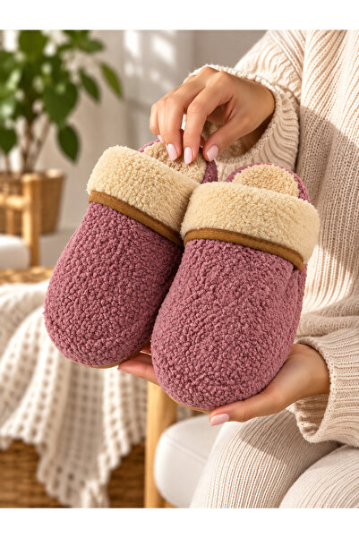 BYRAMSE Women's Plush House Slippers Soft Sole Flat Closed Front Warm Winter ...