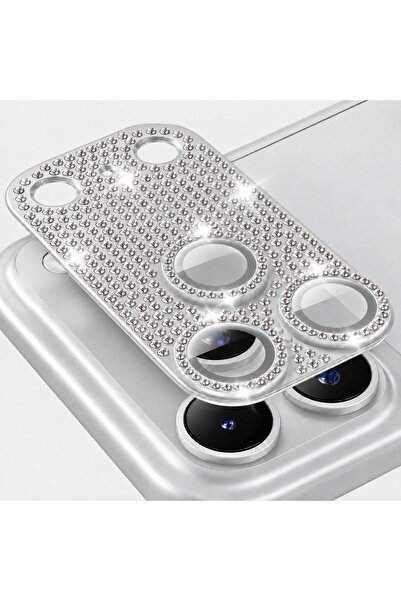 MEKTEK İphone 18 Pro Uyumlu Full Taşlı Ar ve Af Özellikli Kamera Camı / Lensi...