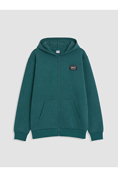 LC Waikiki Nevavm Lcw Kids Petrol Hooded Thick Boys' Zipper Sweatshirt with a...