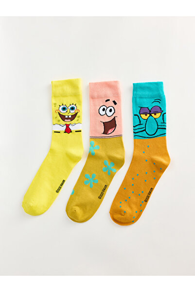 LC Waikiki I Spongebob Printed Men's Socks 3-Pack from Freezen Store