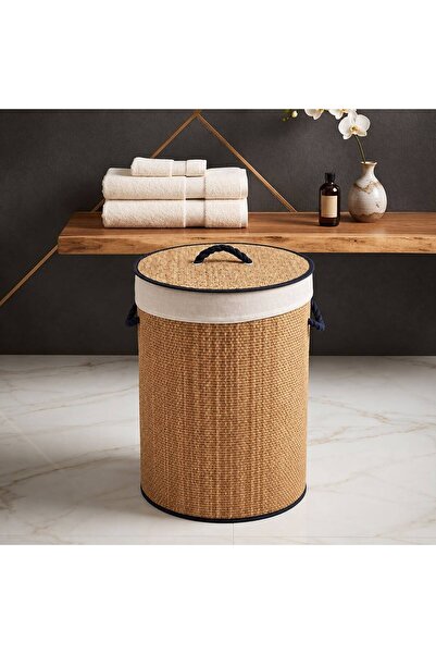 Geneaire Wicker Laundry and Toy Storage Basket with Lid - 50cm High