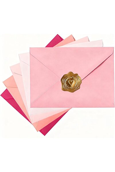 Tazweeq 50 Pack A7 Invitation Envelopes with 50Pcs Gold Stickers for Cards, G...