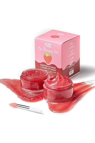 ANAI RUI Lip Scrub & Overnight Lip Mask Set (2PCS) – Sugar Lip Exfoliator for...