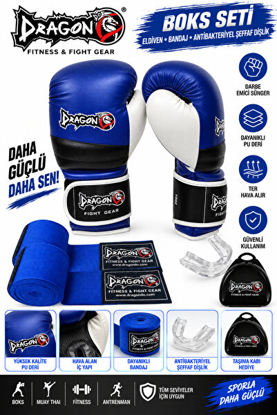 Dragondo Ttack 6 Boxing Gloves Kick Boxing Muay Thai Gloves Bandage and Mouth...