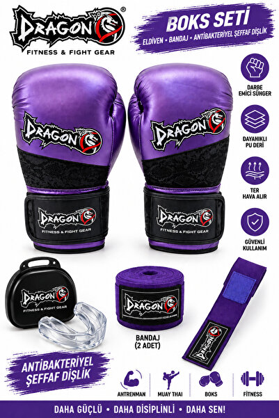 Dragondo Attack 6 Boks Eldiveni Kick Boks Muay Thai Eldiveni Bandaj Ve Dişlik...