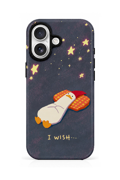 EDELFU Compatible with iPhone 16 - Wishing Duck, Double Layer Tough Cover, Gl...