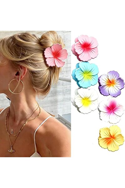 Tazweeq 6-Pack Flower Hair Claw Clips, Non-Slip Strong Hold Floral Hair Clips...
