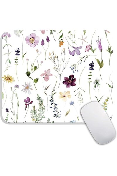 Tranquil Square Square Mouse Pad Beautiful Flowers Plants,Washable Mousepad C...